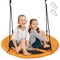 40 Inches Saucer Tree Swing Round with Adjustable Ropes and Carabiners